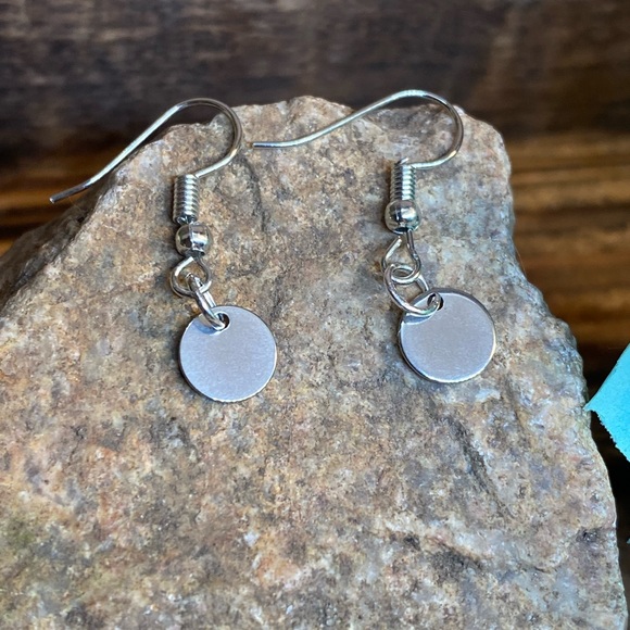 Handmade Stainless Steel Disc Earrings - Picture 2 of 2